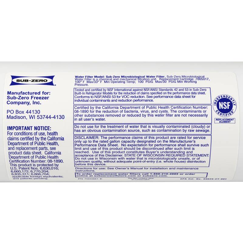 Sub-Zero 7005017 Filtre Frigo d'Origine