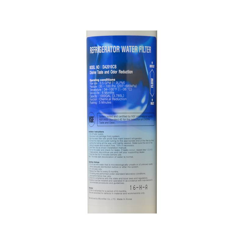 Universel DA2010CB Filtre Frigo Compatible